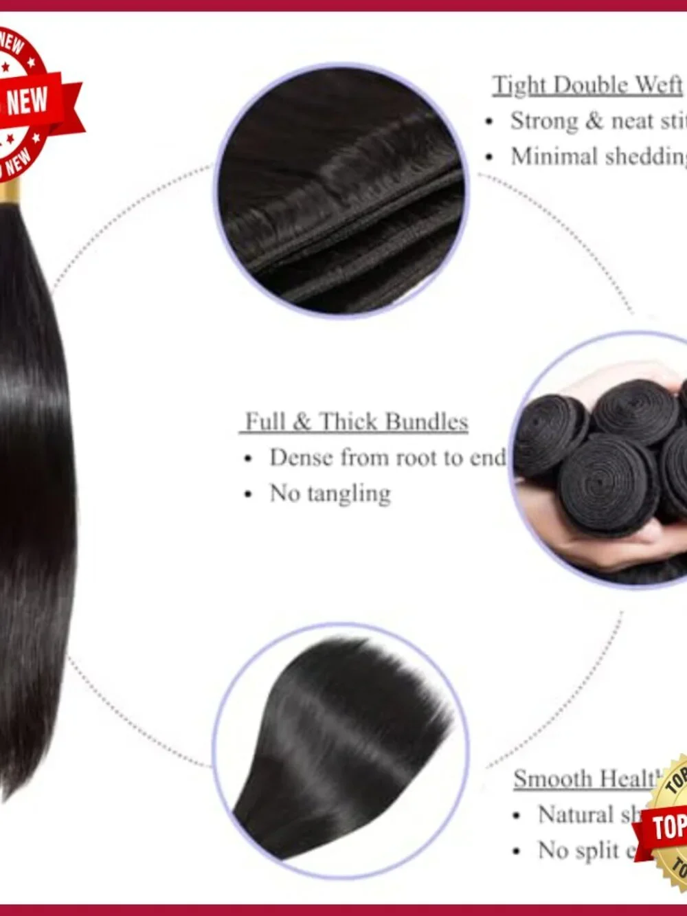 12A Human Hair Extensions 4 Bundles Brazilian Virgin Hair Straight